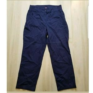 Woman Within Navy Blue Knit Pants Elastic Waist